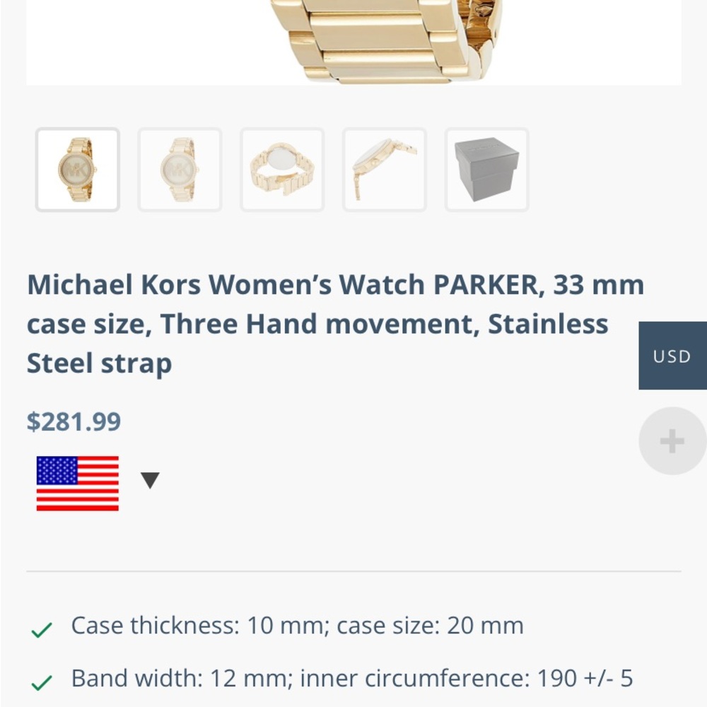 Micheal kors gold tinted watch. Brand new